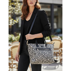 Trina Turk Leopard Print Tote Bag Detachable Strap OS NWT